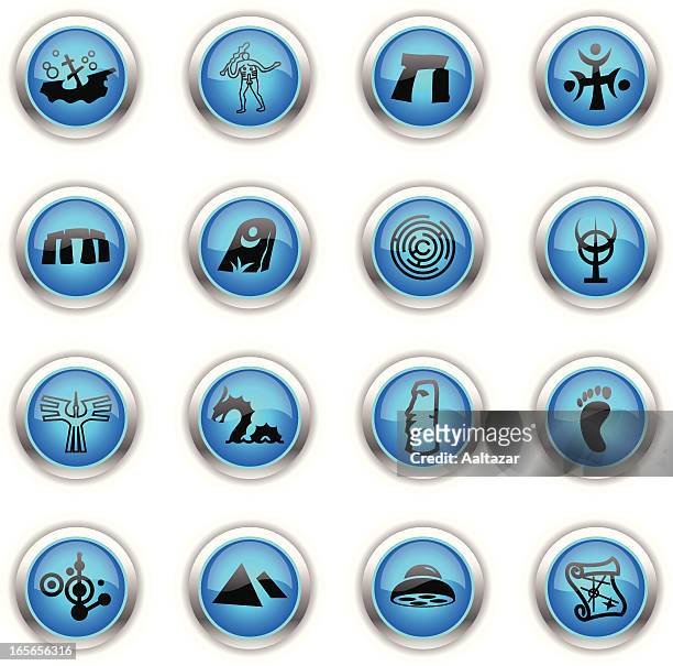 blue icons -  mysteries - crop circles stock illustrations