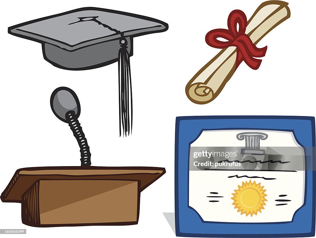 Graduation Items High-Res Vector Graphic - Getty Images