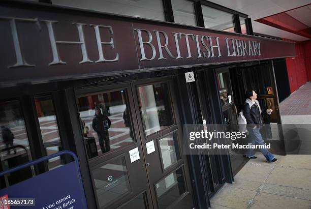 Man leaves The British Library on April 5, 2013 in London, England. The British Library and four other organisations have been given the right to...