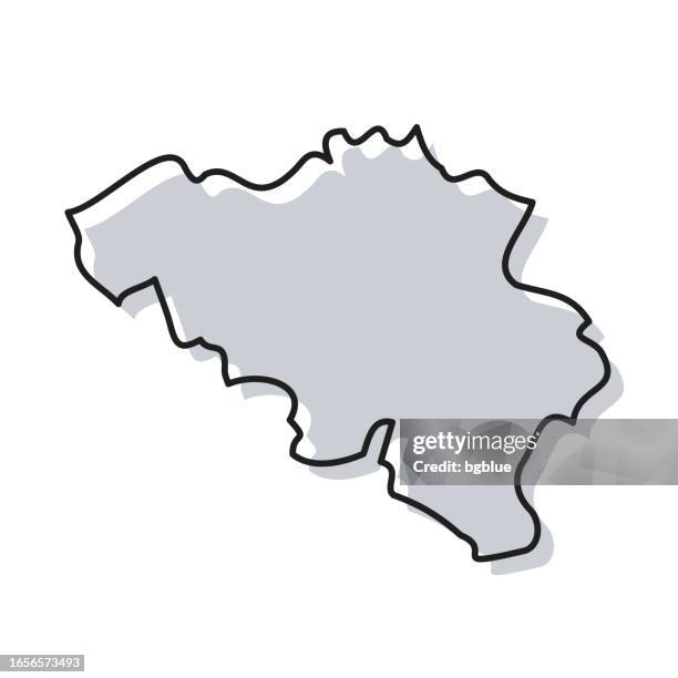 ilustraciones, imágenes clip art, dibujos animados e iconos de stock de mapa de bélgica dibujado a mano sobre fondo blanco - diseño de moda - diseño de contorno