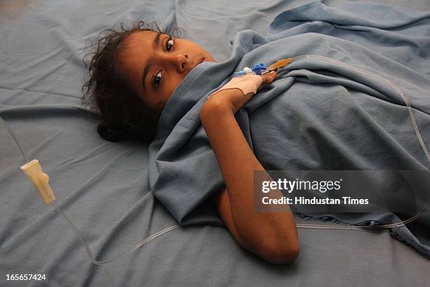 Injured children who survived the building collapse at Lucky compound getting treatment at Shivaji Hospital on April 5, 2013 in Thane, India. The...