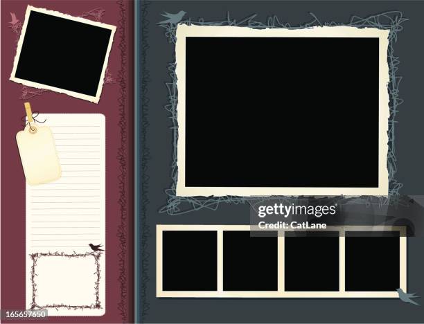 retro scrapbook page - scrapbook background stock illustrations