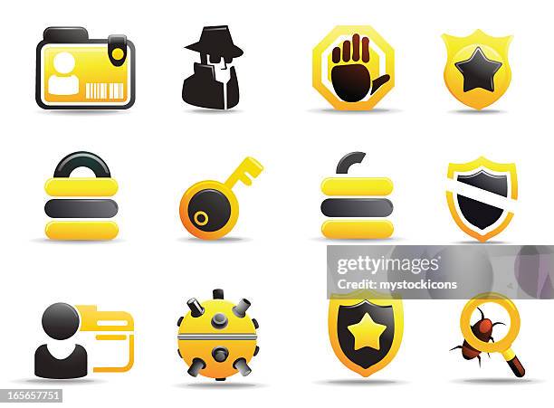 mandarin deluxe | security icons - cockroach stock illustrations