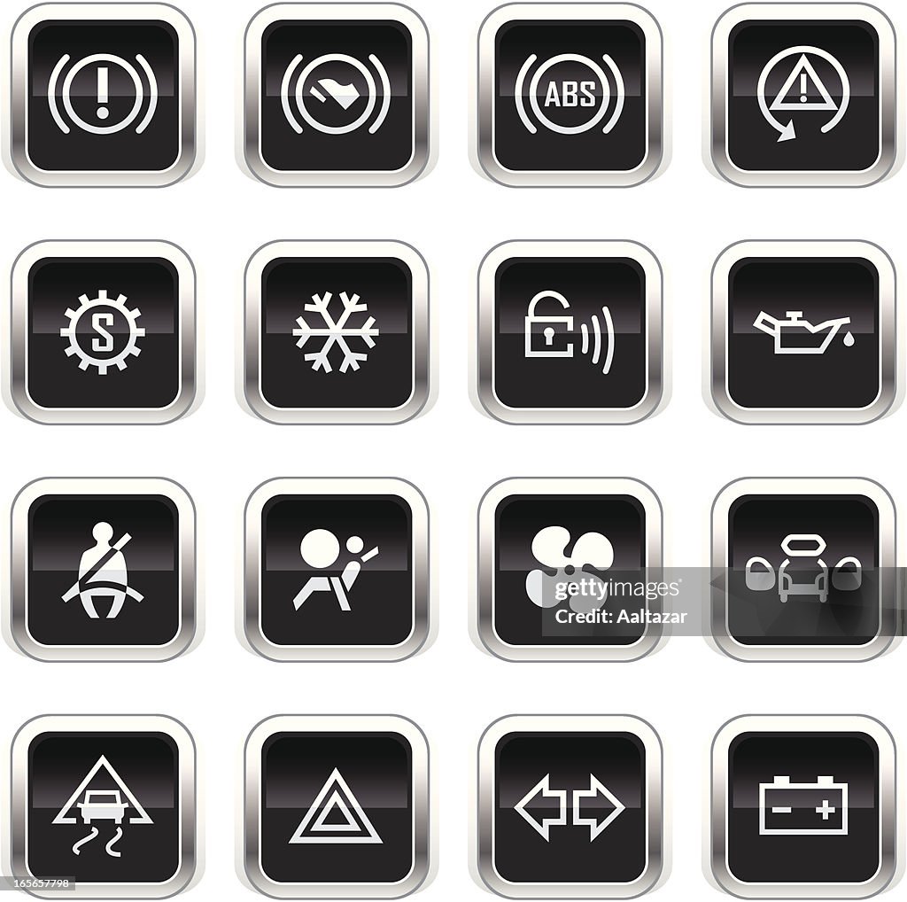 Supergloss Black Icons -  Car Control Indicators