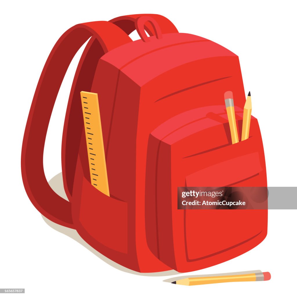 Red Back to School Backpack