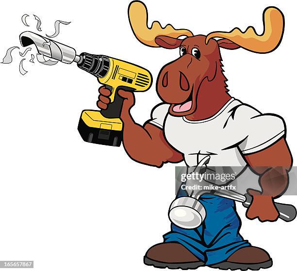 moosedrill - moose stock illustrations