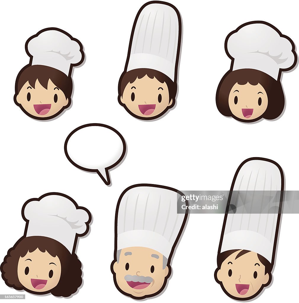 Linda Icon Set (Emoticons): Chef familia (servicio de alimentos