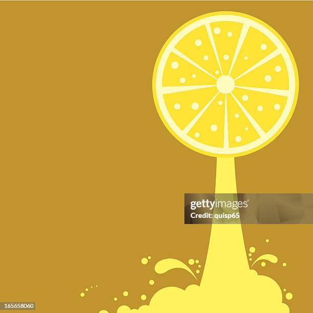 freshly squeezed lemon juice - juice splashing stock illustrations
