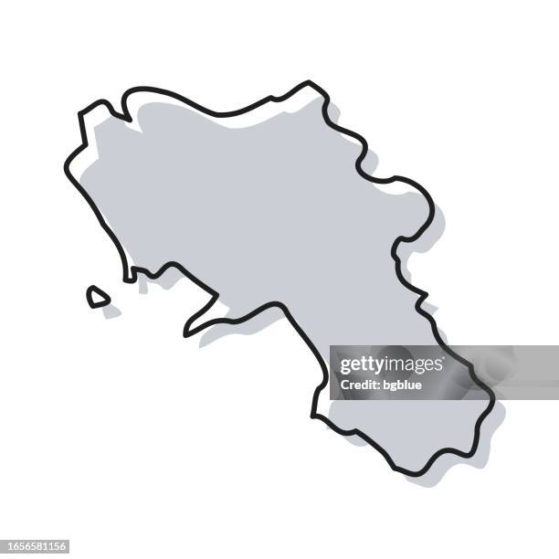 ilustraciones, imágenes clip art, dibujos animados e iconos de stock de mapa de campania dibujado a mano sobre fondo blanco - diseño de moda - campania