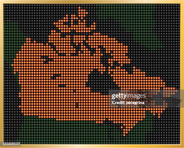 led canada map - led screen stock illustrations