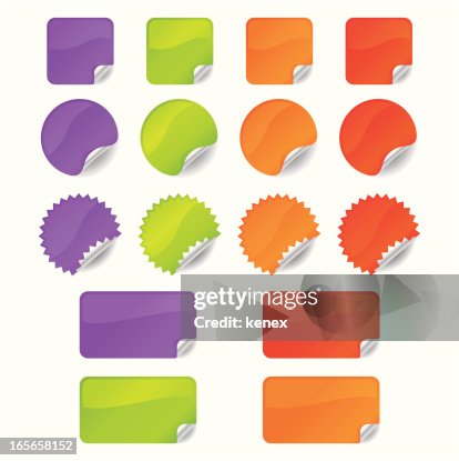Shiny Sticker Vector A Collection Of Multicolored Shiny Stickers High-Res Vector Graphic ...
