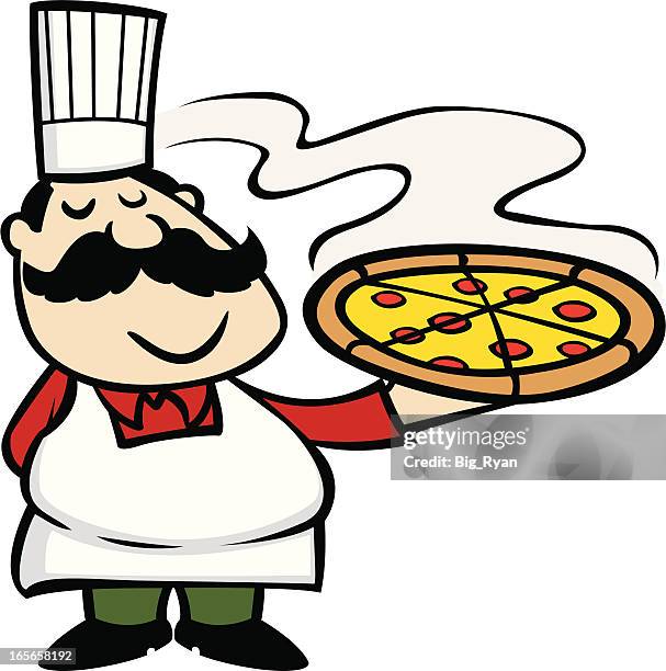 pizza man - steam stock illustrations