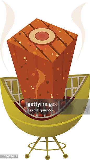 grilling meat block - cooked steak white background stock illustrations