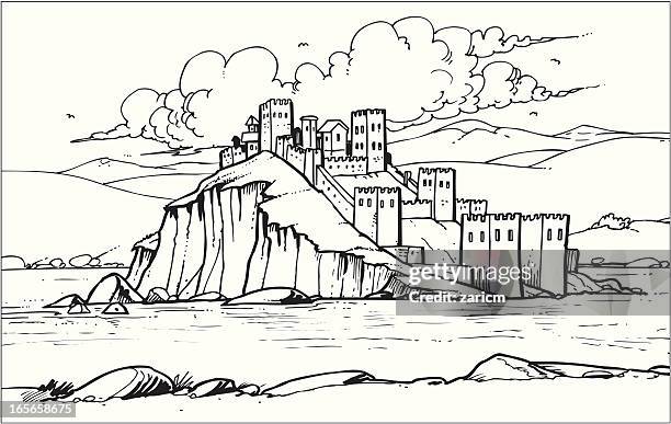 old town - fort stock illustrations