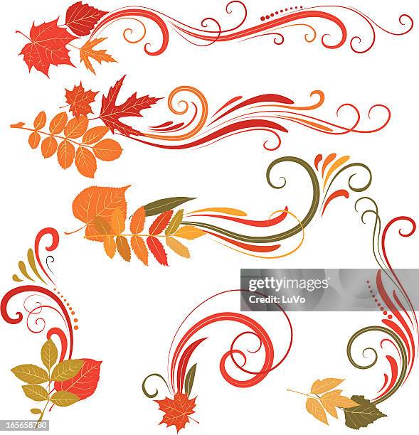 autumn ornament - baroque wallpaper stock illustrations