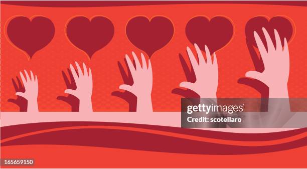 solidarity background - group hands together stock illustrations