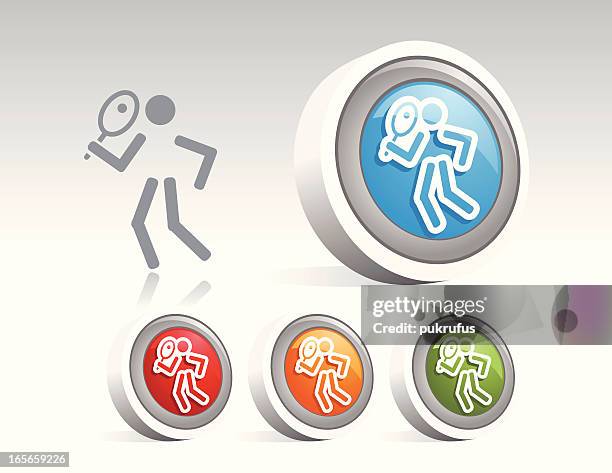 icon disc of a tennis player - kids programming stock illustrations