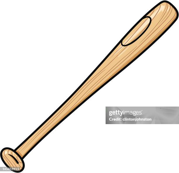 hölzerne baseball bat - baseballschläger stock-grafiken, -clipart, -cartoons und -symbole