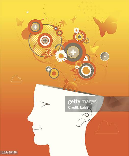 think in spring - profile stock illustrations