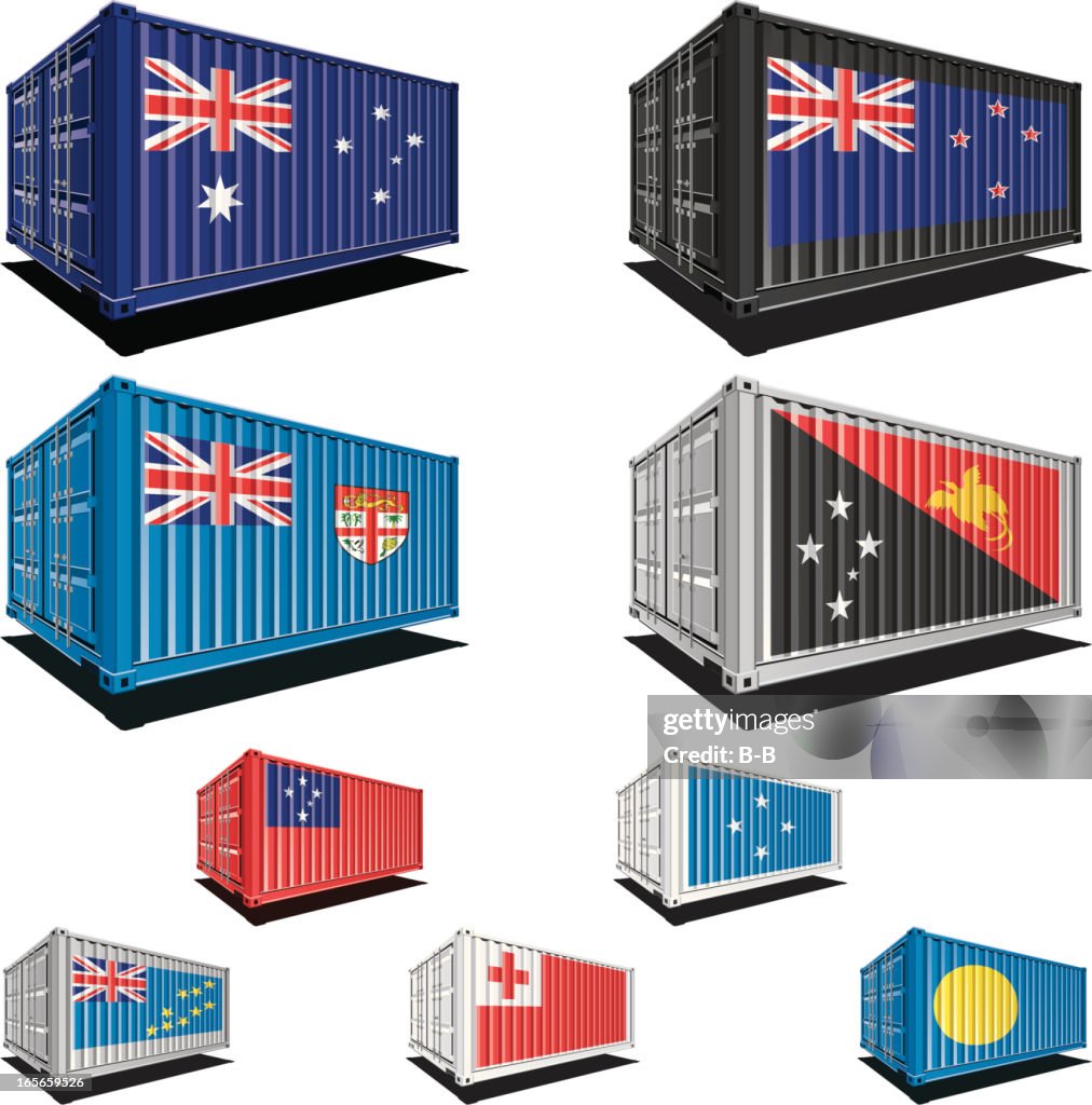 Flag Rag Container Type Cargo Containers With Flag Designs High-Res Vector Graphic - Getty Images
