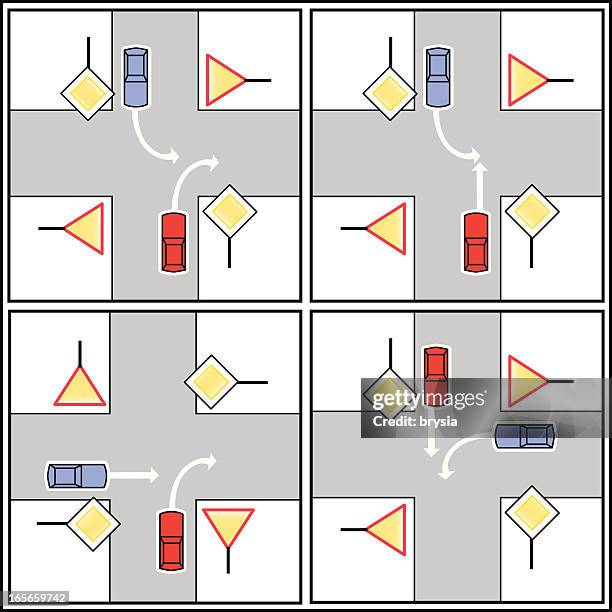 Crossroads Testing 73 Driving Test High Res Illustrations - Getty Images
