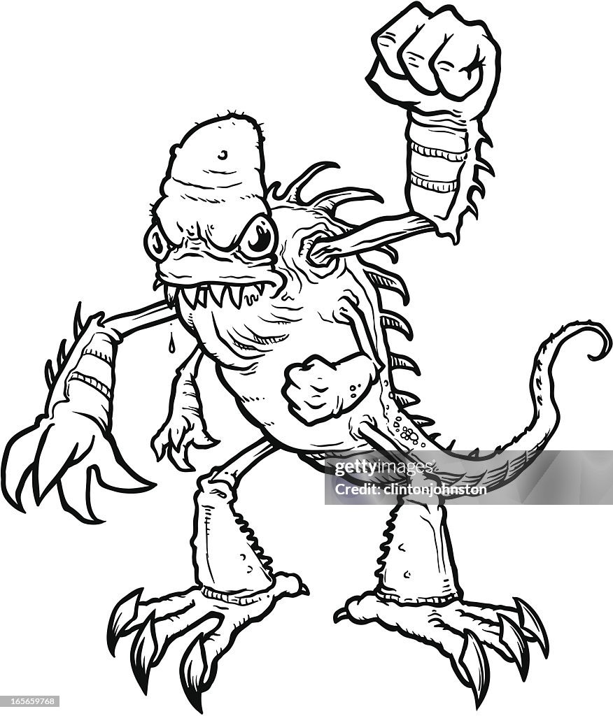 Scary Monster Line Monster Line Art High-Res Vector Graphic - Getty Images
