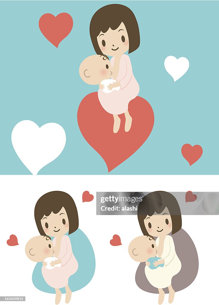 Love Mother Breastfeeding Baby Boy High-Res Vector Graphic - Getty Images