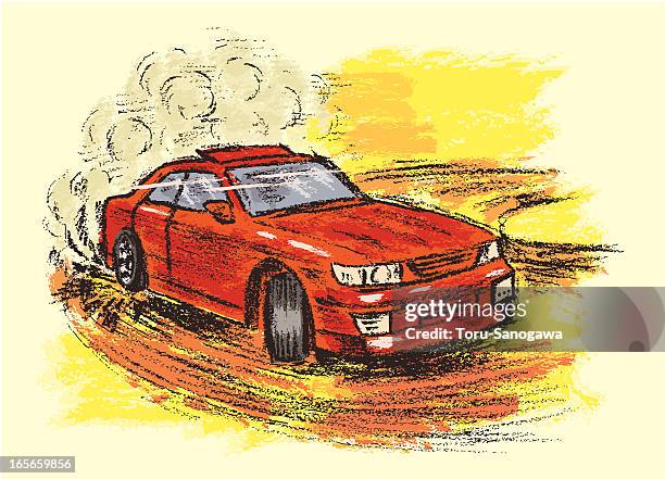 drifting car - car drifting stock illustrations