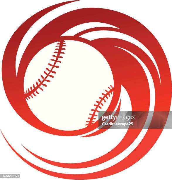 spinning baseball - baseball stitching stock illustrations