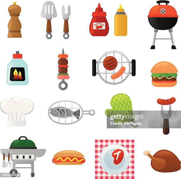 stockillustraties, clipart, cartoons en iconen met barbecue icons | smoso series - pepper mill