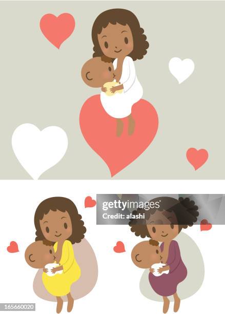 liebe: mutter stillen ihr baby boy (mädchen - mutter kind lachen zuhause stock-grafiken, -clipart, -cartoons und -symbole