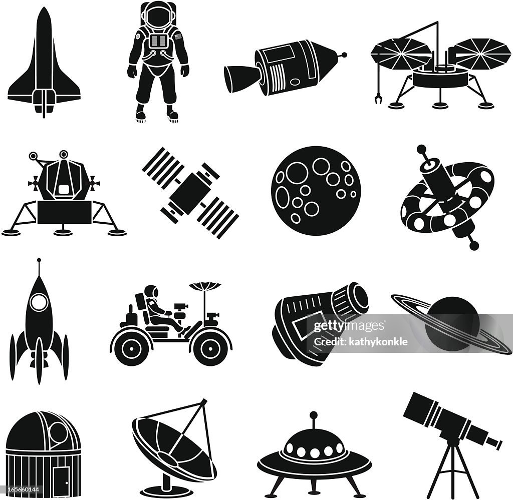Space exploration icons