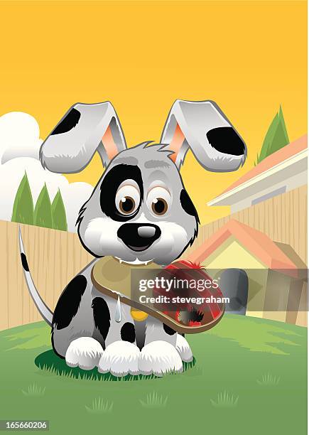 puppy dog - animal saliva stock illustrations