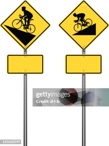 Steep Hill Road Bicycle señales de advertencia Steep Hill Road Bicycle señales de advertencia