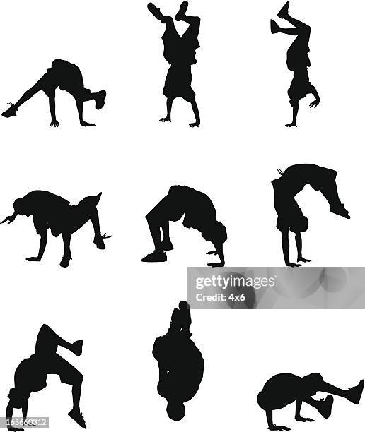 breakdance madness - breakdancing vector stock illustrations