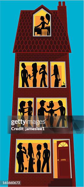party - dancing home stock illustrations