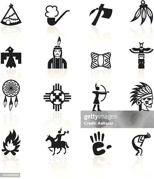 ilustraciones, imágenes clip art, dibujos animados e iconos de stock de símbolos, negro, nativo americano - cultura indígena