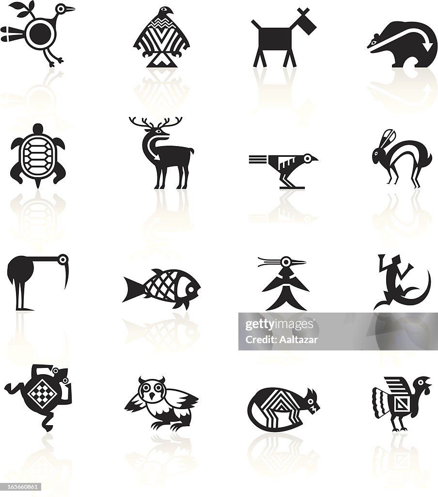Black Symbols Indian Tribal Animals High-Res Vector Graphic - Getty Images