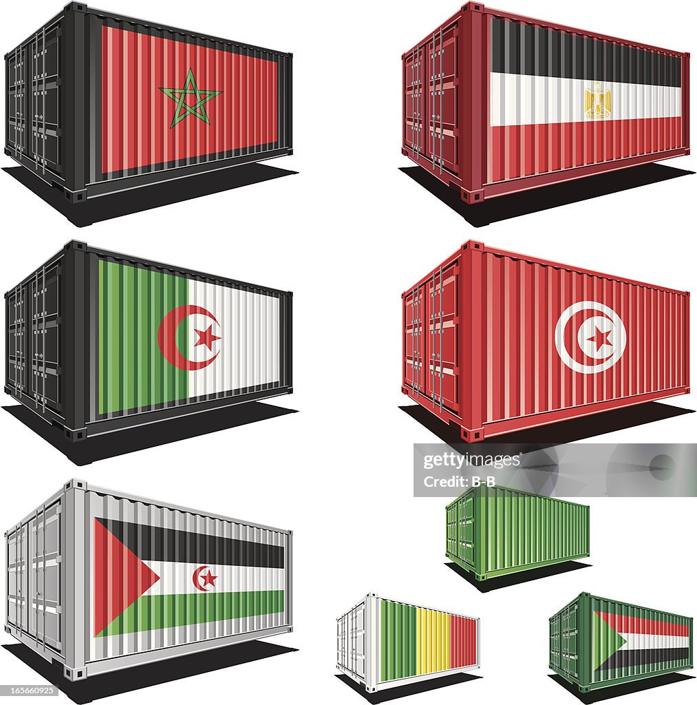 Flag Rag Container Type Cargo Containers With Flag Designs High-Res Vector Graphic - Getty Images