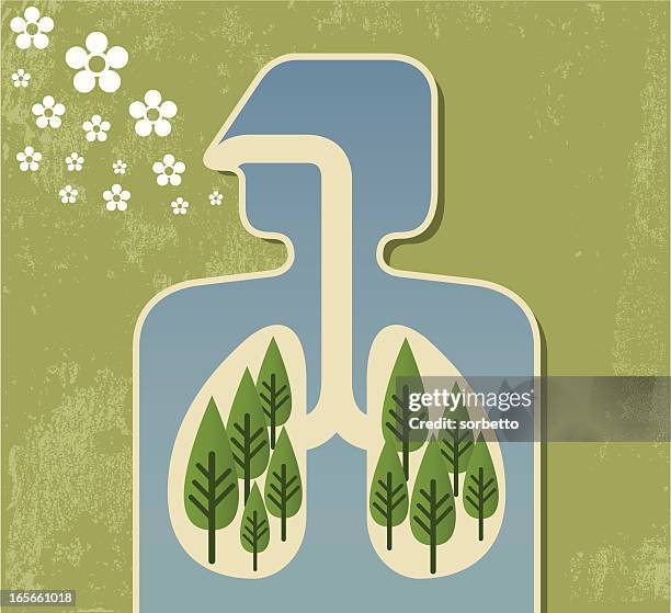 breathing fresh air - respiratory system 幅插畫檔、美工圖案、卡通及圖標