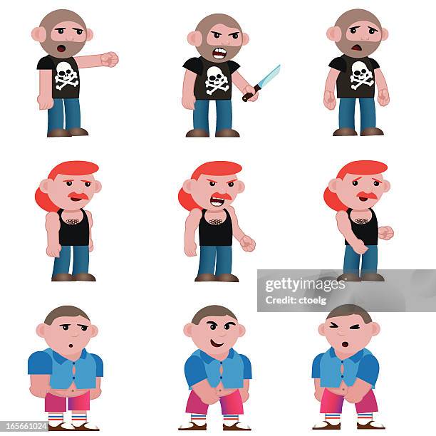 ugly guys - dagger isolated stock illustrations