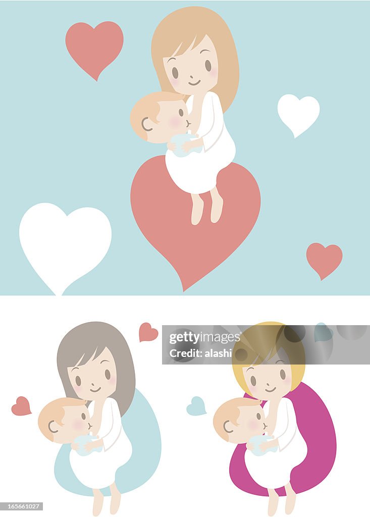 AMOR: Mãe a amamentar bebé (raparigas