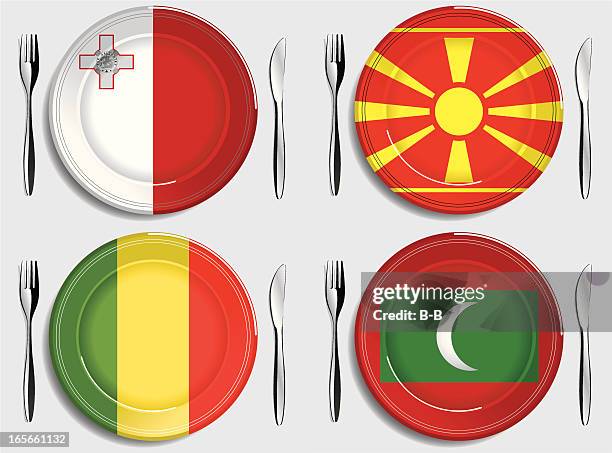 food-malta-macedonia-mali-maldives - malta stock illustrations