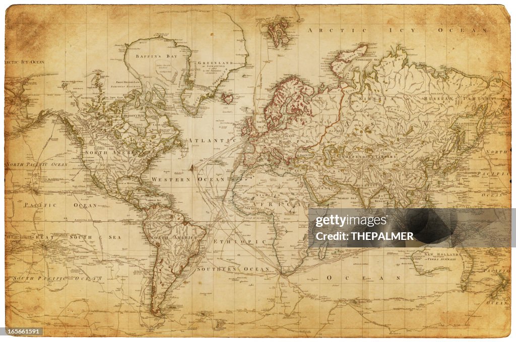 Mappa del mondo 1800