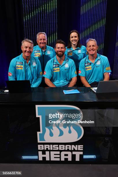 Wade Seccombe, Michael Neser, Andy Bichel and Ian Healy of the Heat pose during the 2023-24 BBL and WBBL Draft at NEP Studios on September 03, 2023...