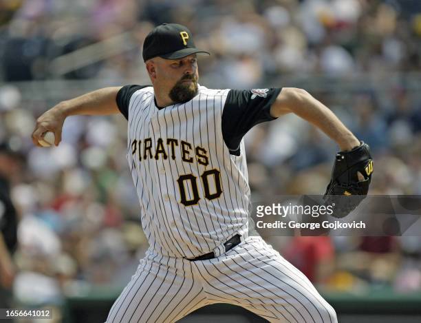 Relief pitcher Rick White of the Pittsburgh Pirates pitches against the Atlanta Braves during a game at PNC Park on June 25, 2005 in Pittsburgh,...