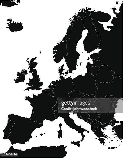 europe mono - england croatia stock illustrations