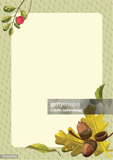 rainy forest - acorns texture stock illustrations