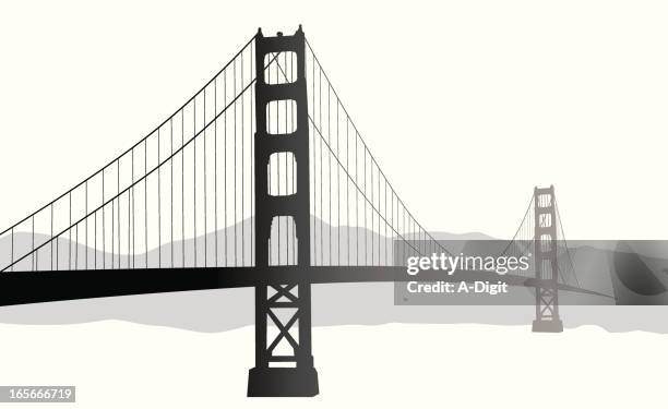 ilustrações, clipart, desenhos animados e ícones de suspensionbridge - ponte suspensa