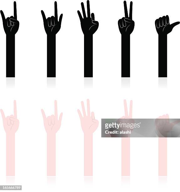 handzeichen, gestikulieren - kleiner finger stock-grafiken, -clipart, -cartoons und -symbole